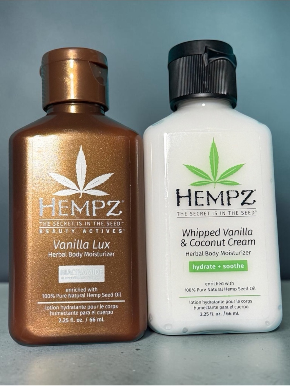 Hempz body lotion set - vanilla lux and whipped vanilla & coconut cream